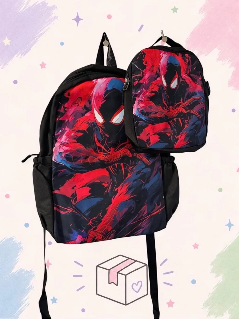 Spider-Man Inspired Backpack & Matching Lunch Bag Set | School Backpack | New